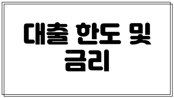 대출 한도 및 금리