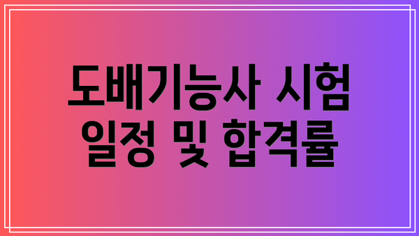 도배기능사 시험 일정 및 합격률