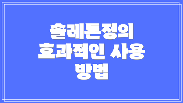 솔레톤정의 효과적인 사용 방법