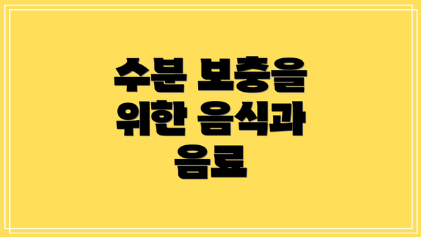 수분 보충을 위한 음식과 음료