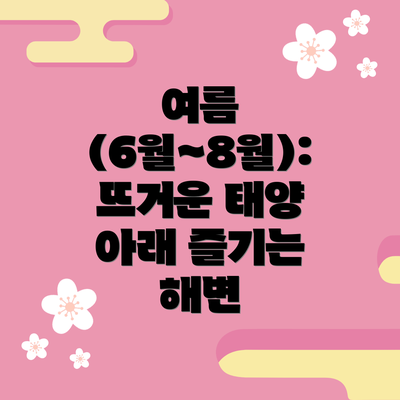 여름 (6월~8월): 뜨거운 태양 아래 즐기는 해변