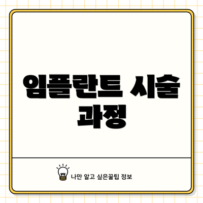 임플란트 시술 과정