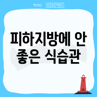 피하지방에 안 좋은 식습관