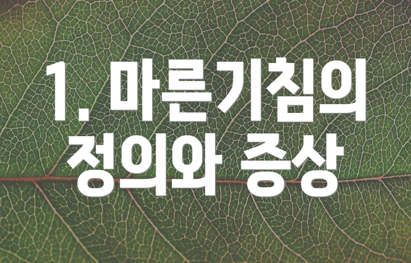 1. 마른기침의 정의와 증상