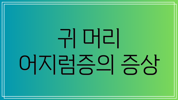 귀 머리 어지럼증의 증상