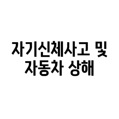 자기신체사고 및 자동차 상해