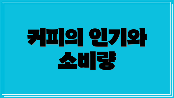 커피의 인기와 소비량