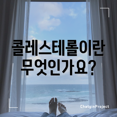 콜레스테롤이란 무엇인가요?