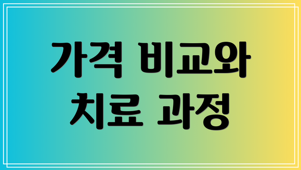 가격 비교와 치료 과정