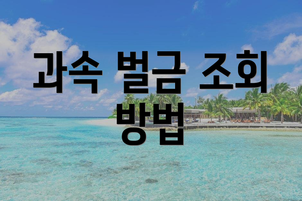 과속 벌금 조회 방법