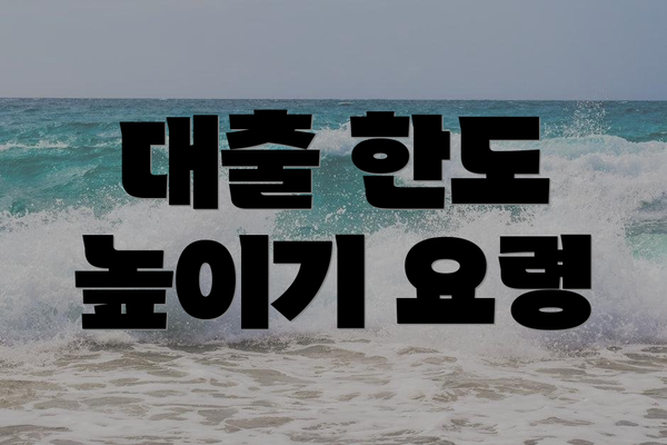대출 한도 높이기 요령