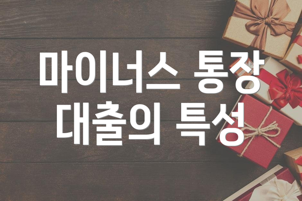 마이너스 통장 대출의 특성