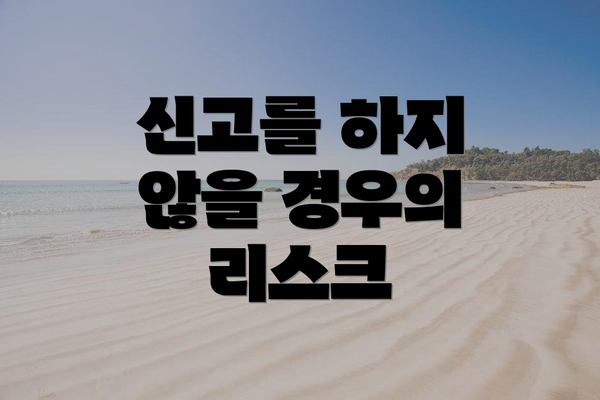 신고를 하지 않을 경우의 리스크