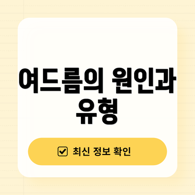 여드름의 원인과 유형