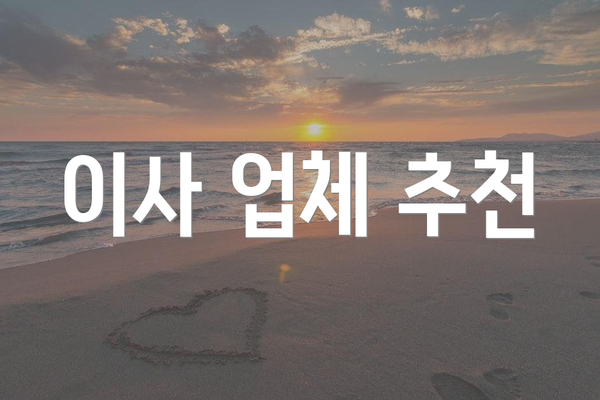 이사 업체 추천