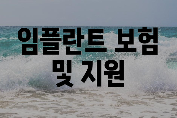 임플란트 보험 및 지원