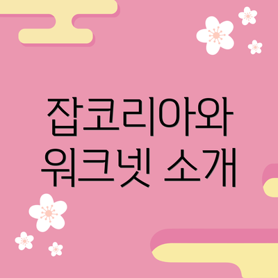 잡코리아와 워크넷 소개