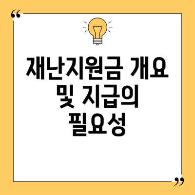 재난지원금 개요 및 지급의 필요성
