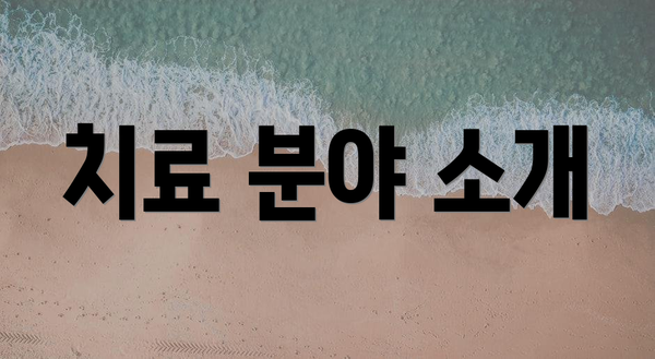 치료 분야 소개