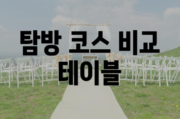 탐방 코스 비교 테이블
