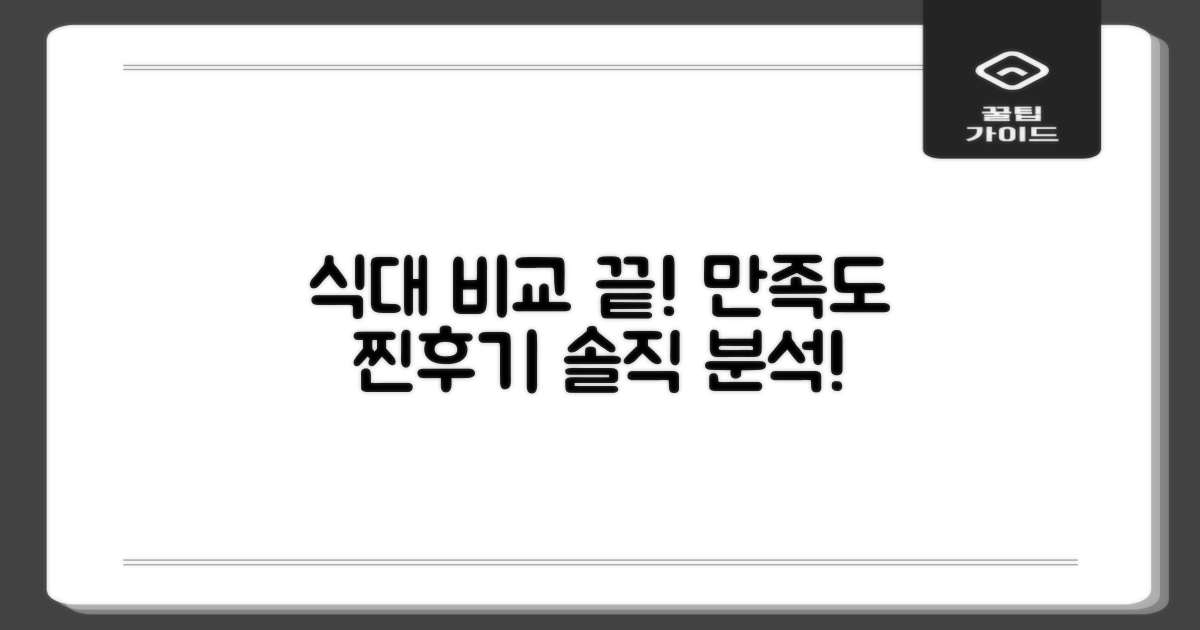 식대 비교와 만족도 후기 분석