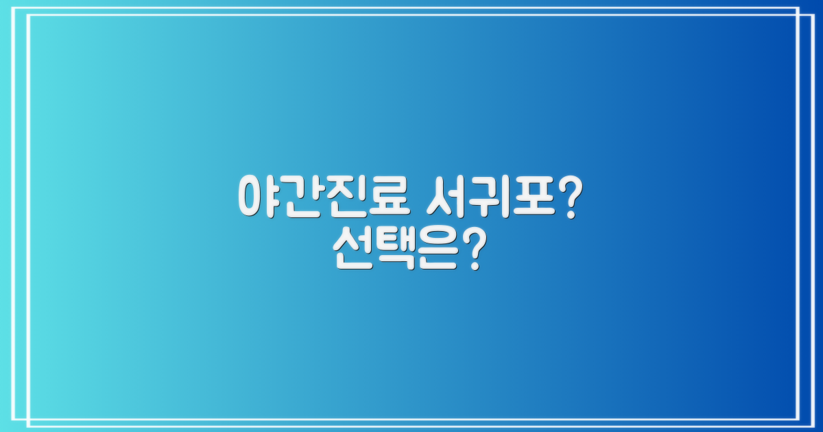 서귀포 야간진료, 선택은?
