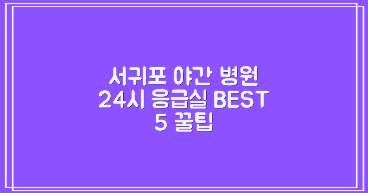 서귀포 야간진료 BEST 5: 24시 병원 & 응급실